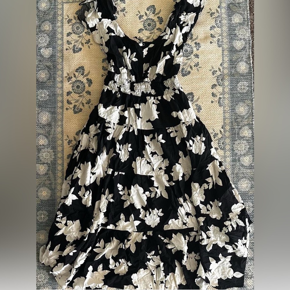 Rachel Zoe Black and White Floral Maxi Dress